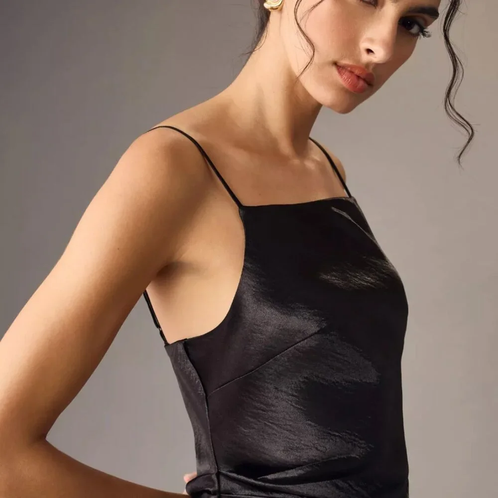 NWOT 	 By Anthropologie Cowl-Neck Slip Dress - Picture 2 of 4